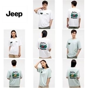 JEEP 스피릿 남여공용 텐트 자수 아트웍 반팔티7 JO2TSU1077SG
