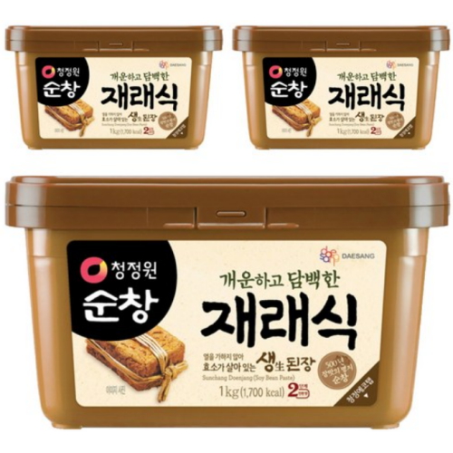 청정원 순창 재래식 생된장 1kg (3개)_이미지