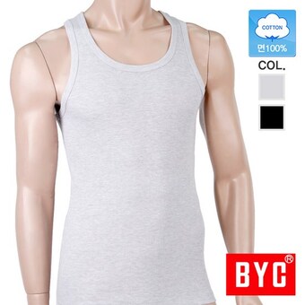 BYC 베이직 민소매 골지 <b>망고</b> 조끼 런닝 BYE1005