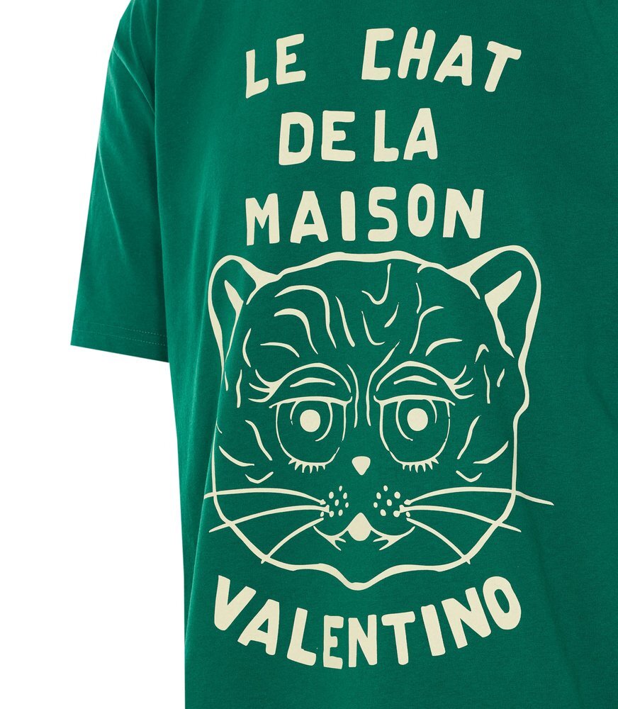 발렌티노 르 CHAT 드 라 MAISON 프린트 티셔츠 MG16PB32/C9C B0011956436_이미지