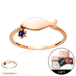 비앤비골드 14K 물고기 큐빅볼 각인 탄생석 커스텀 볼반지 SRS41942_이미지