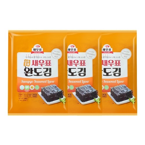 완도물산 새우표 완도 오리지널 전장김 25g (3개)_이미지