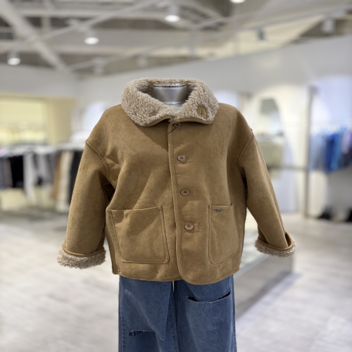 에고이스트 싱글버튼 페이크 양면 무스탕ES1EM203_이미지