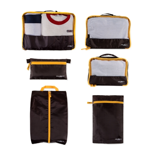 뉴욕 HE-5500106 브라운 여행용 정리용 고급 파우치 6종 세트 HE-5500106 BROWN