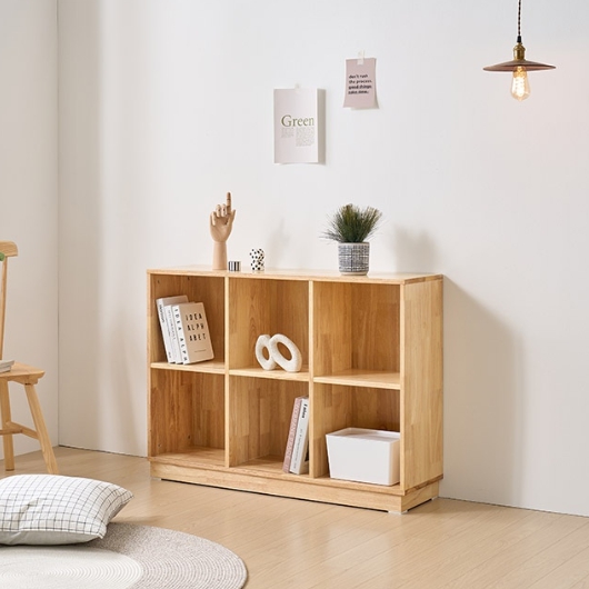 F2313 고무나무 2단 6칸 책장 1060