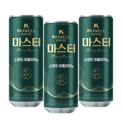 맥스웰 마스터 캔커피 240ml x 60캔 블랙 라떼 스위트아메리카노 커피 음료