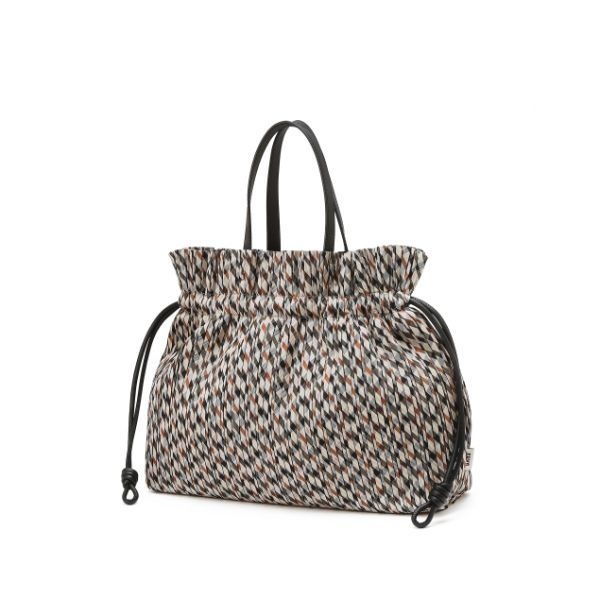 LF 닥스 ltgt WOMENS ACCESSORIES D-PLEATS 브라운 잔체크 플리츠 토트백 M DCBA5E922W3 222782