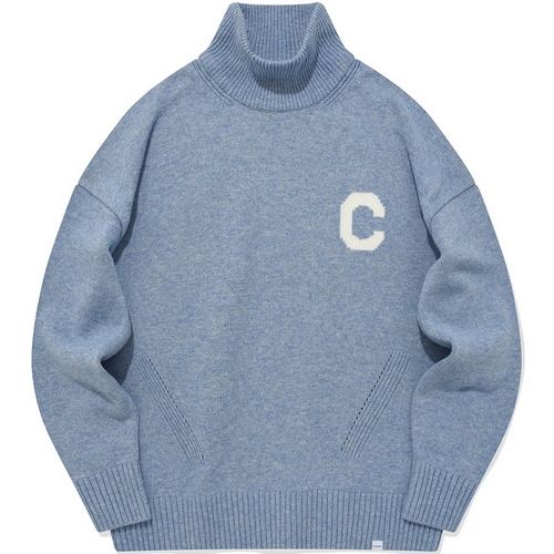 커버낫 C 로고 터틀넥 니트 CO2303KT12 (BL, 블루)_이미지