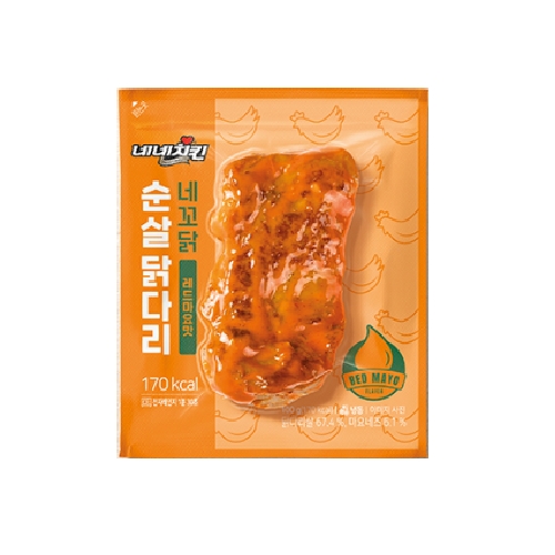 허닭프렌즈 네네치킨 네꼬닭 순살 닭다리 레드마요맛 100g