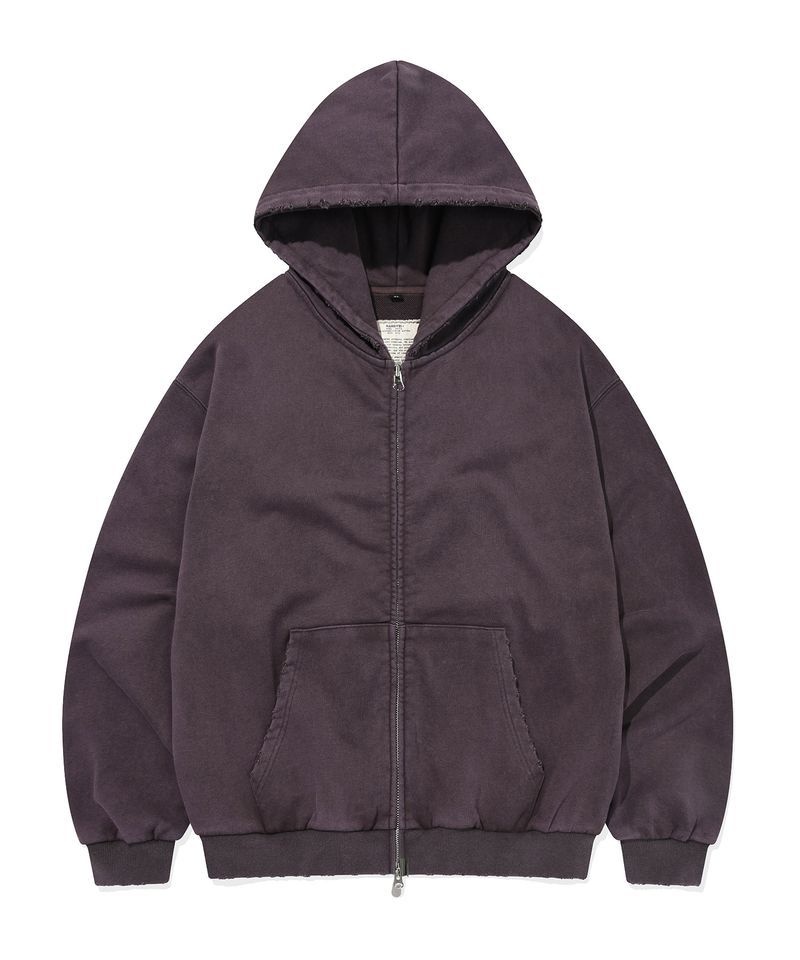 피그먼트 KANEITEI DAMAGE HOODIE ZIP-UP DEEP PURPLE 1210866