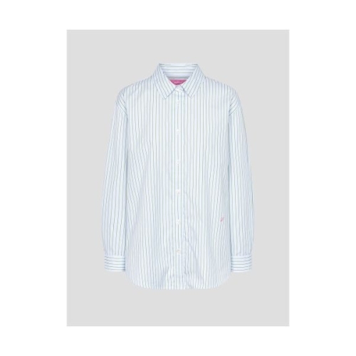 ladies B. my 마치 스트라이프 오버핏 셔츠 스카이 블루 BF5864N08Q