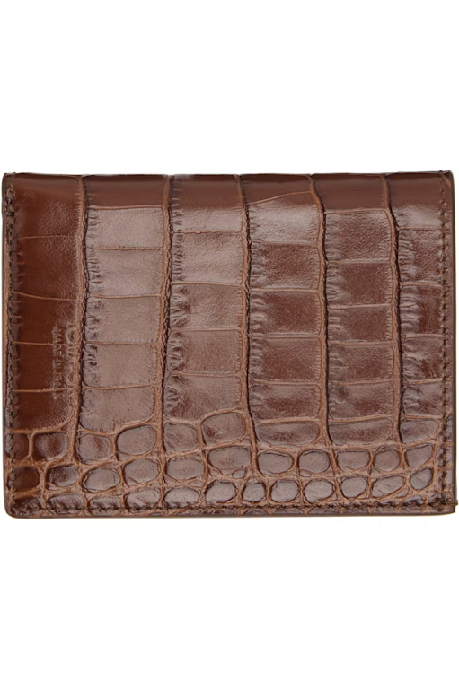 Brown Folding Card Holder 261076M163020