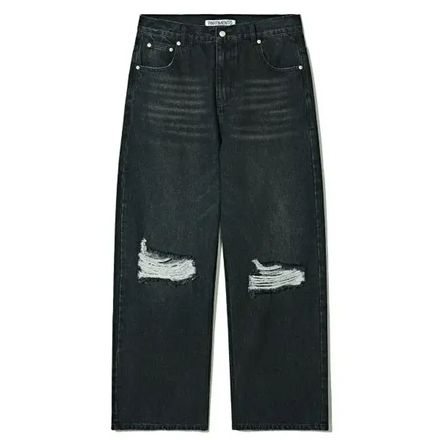 파르티멘토 PARTIMENTO 와이드 컷 오프 데님 팬츠 그레이 PM-2419 GY 504468