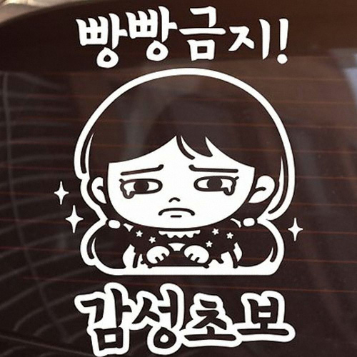 빵빵금지 감성초보 초보운전 스티커