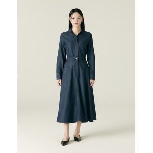 로엠 스타필드 고양_데님 카라 롱 원피스_RMOWF49GT1 청 원피스_이미지