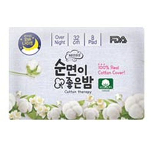 네오시스 순면이좋은날 순면 생리대 오버나이트 8개 (3팩)_이미지