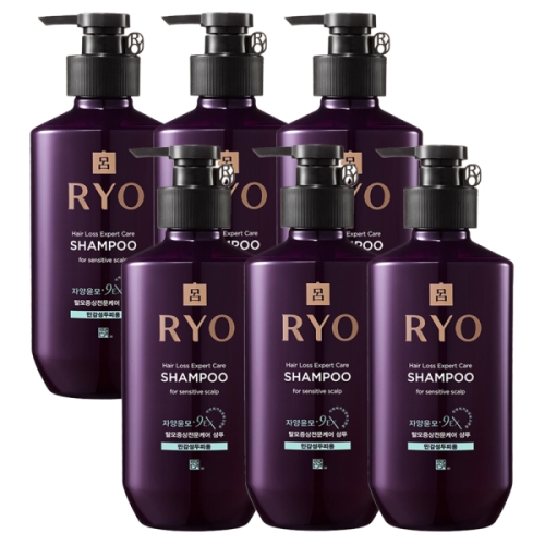 아모레퍼시픽 려 자양윤모 9EX 탈모증상케어 샴푸 민감성 두피용 400ml (6개)
