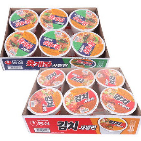 농심 육개장 사발면 86g x 6개+김치 사발면 86g x 6개 (1개)