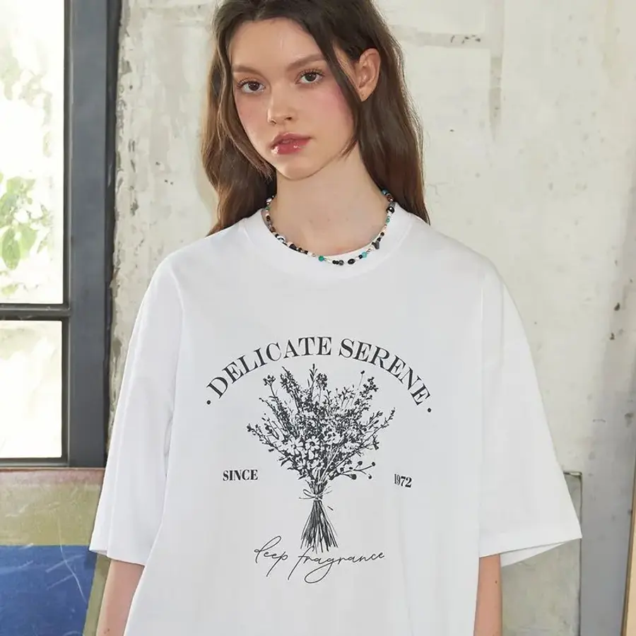 꼼파뇨 세렌플라워 반팔티 화이트 3254174