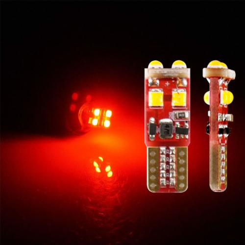 삼항 T10타입 12V 양면 6발 LED (레드)