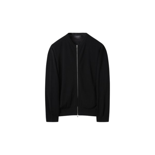 블랙 라운드 넥 집업 가디건 CWWAS25111BKX