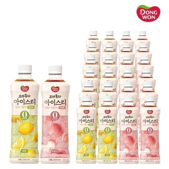 동원F&B 보성홍차 <b>아이스</b><b>티</b>제로 레몬 x12병 +<b>복숭아</b> x12병