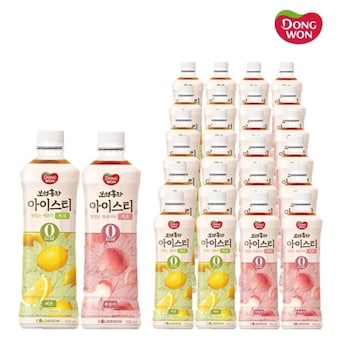 동원F&B 보성<b>홍차</b> 아이스티제로 레몬 x12병 +복숭아 x12병