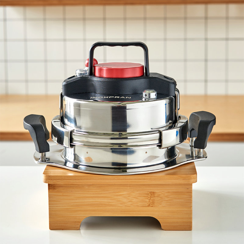 이녹스프랑 클라인 스테인레스 미니 압력솥 (2인용+대나무받침대)_이미지