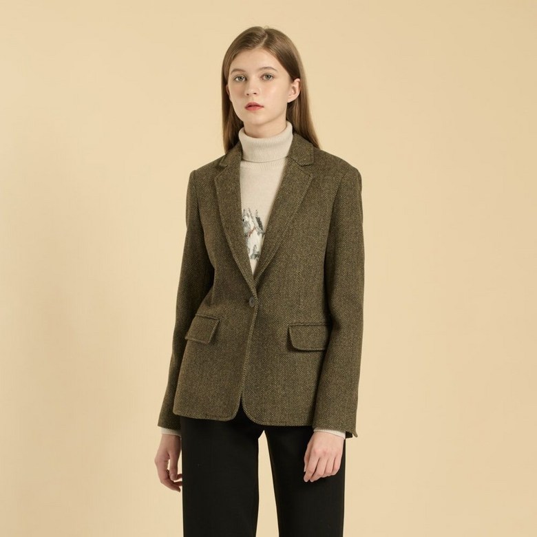 BCBG 키미헤링본 JKB5W9J106 ZIC827 66 카키 45