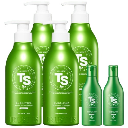  올뉴플러스 TS 샴푸 500g 4개+골드플러스 TS 샴푸 100g 2개 6종세트
