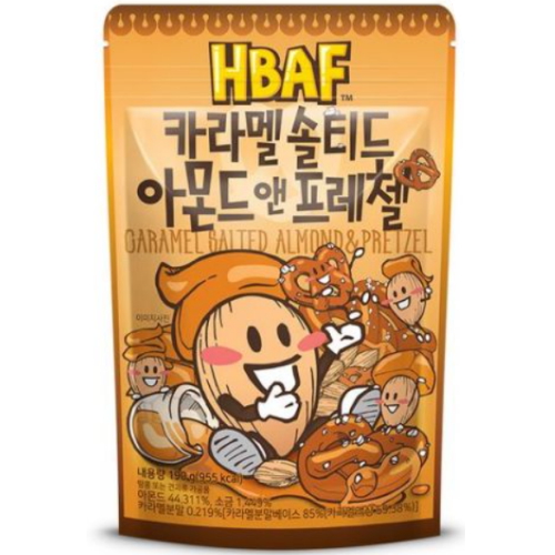 (주)바프 HBAF 카라멜 솔티드 아몬드 앤 프레첼 190g (2개)