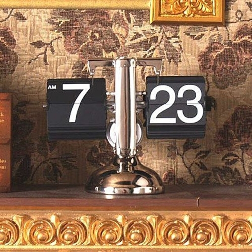TV광고드라마 소품  메탈 플립 스탠드시계  Flip Stand Clock  시계 탁상시계 디자인소품 인테리어소품 선물_이미지