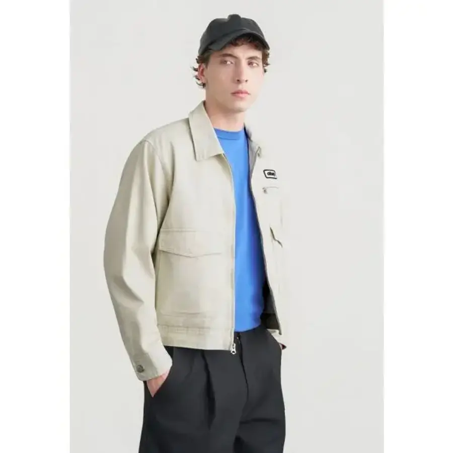 Obey Clothing 의류 월터 워크 재킷 데님 은색 버치 페이드 워시 7601677