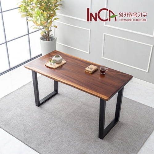 잉카가구 랑데뷰 장미나무 원목 우드슬랩 식탁 1350