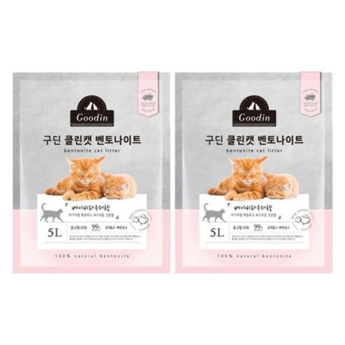 엠디클러스터 구딘 클린캣 벤토나이트 모래 베이비파우더향 5L (2개)_이미지