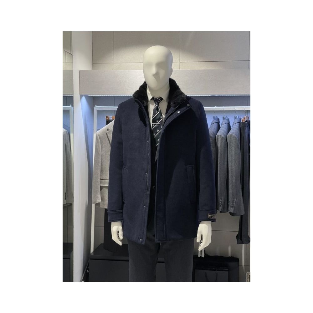 트루젠 네이비 머스크랫퍼 캐시미어블랜드 덕다운안감 숏코트 FO8813051214