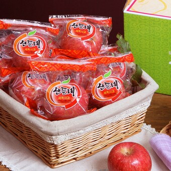 산들네 껍질째 먹는 경북 <b>세척</b><b>사과</b> 15과내 3kg