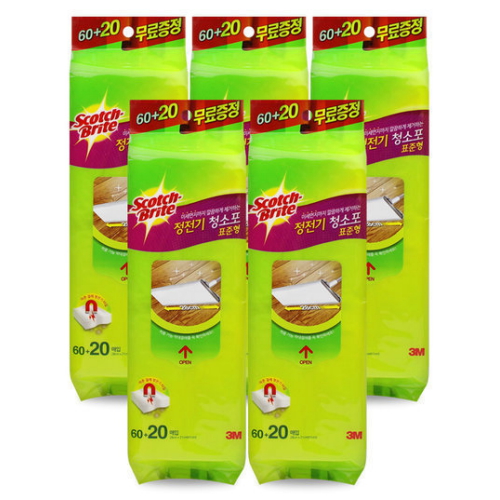 3M 스카치브라이트 정전기 청소포 표준형 80매 (5개)