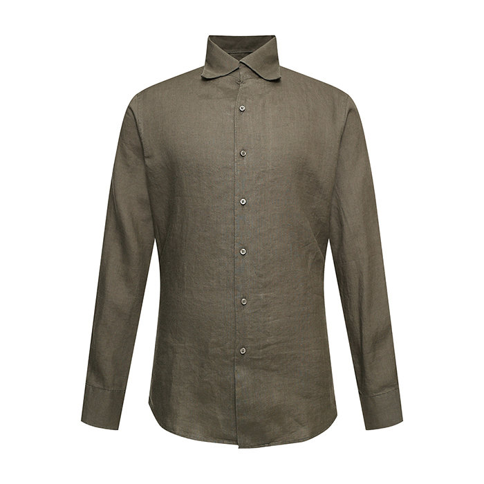 밴브루 린넨 라미 솔리드 원피스카라 슬림셔츠 BMSSL1126KH_이미지