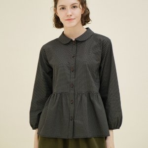 치키타 셔링 셔츠 9부 도트 코튼 블랙 233301OBK_이미지