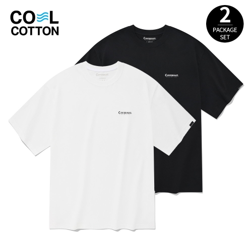 커버낫 쿨 코튼 2PACK 티셔츠 (블랙+화이트)_이미지