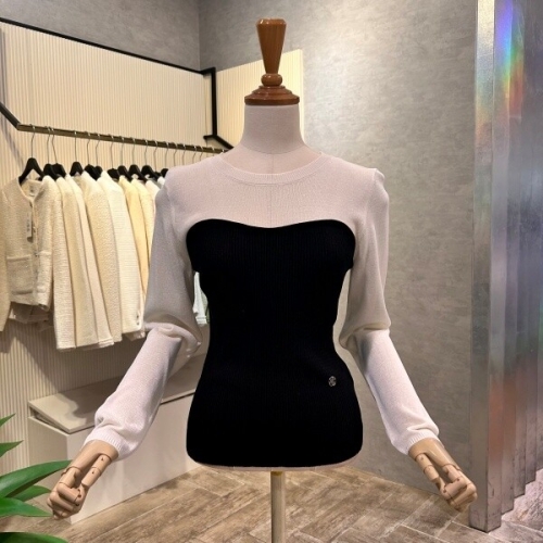 Ab.f.z AOA2HW32D_라운드 뷔스티에 배색 니트_이미지