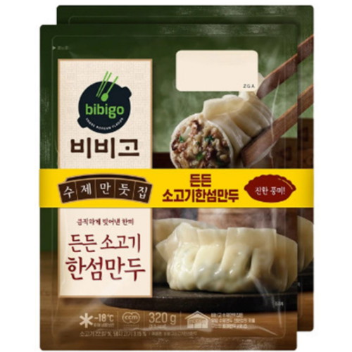 CJ제일제당 비비고 수제만둣집 든든 소고기 한섬만두 320g (4개)