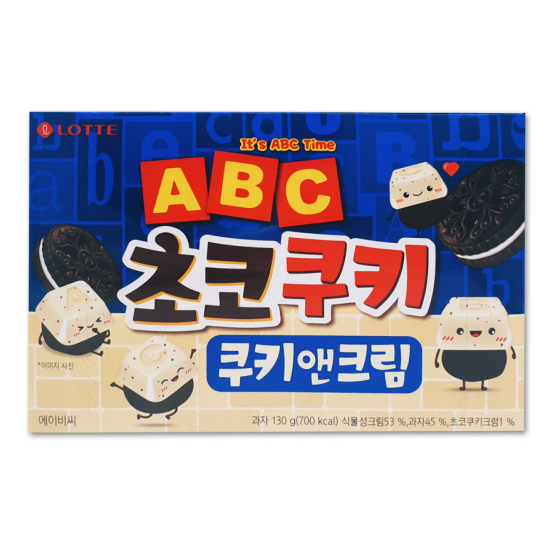 롯데웰푸드 ABC 초코쿠키 쿠키앤크림 130g (1개)