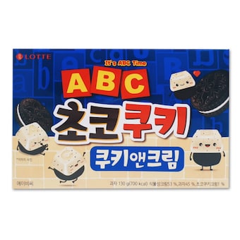 롯데웰푸드 ABC 초코<b>쿠키</b> <b>쿠키</b>앤크림 130g