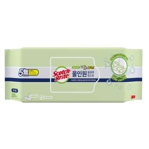 3M 스카치브라이트 올인원 베이직 더블액션 물걸레 청소포 플러스 대형 25매 (1개)_이미지