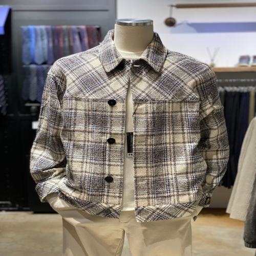 레노마 S/S 블루 체크 화이트 트러커 자켓 RPIMBC01A