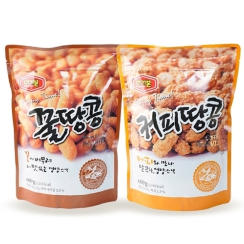 땅콩 2종 꿀땅콩 x1 + 커피땅콩 x1 600g