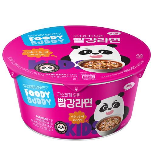 하림 푸디버디 빨강라면 컵 84g (12개)_이미지