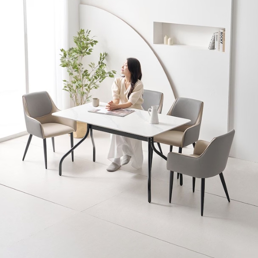 라로퍼니처 프린스 포세린 통세라믹 식탁 1400 (의자4개)_이미지